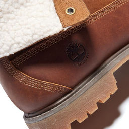 Женские ботинки Timberland Authentics Teddy Fleece WP Fold-Down коричневые фото 11
