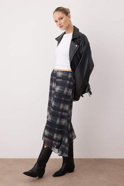 Cok Renkli Bask?l? Bodycon Tul Esnek Orme Etek TWOAW26ET00088 - Trendyolmilla фото 6