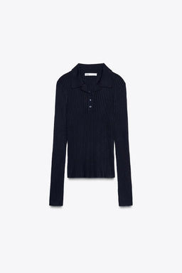 RIBBED KNIT POLO NECK JUMPER - Zara фото 10