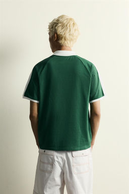 POLO CONTRASTE F?TBOL RETRO / Verde - Zara фото 3