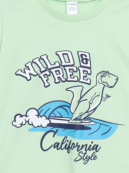 Bisiklet Yaka California Bask?l? Erkek ?ocuk Ti??rt