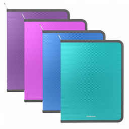Цена за 4 шт. Папка для тетрадей на молнии пластиковая ErichKrause Diamond Vivid, A4+, ассорти (в пакете по 4 шт.)