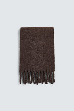 BRUSHED TEXTURED FRINGED SCARF - Zara фото 3