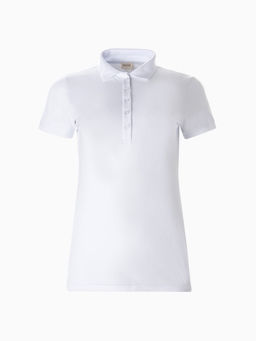 Футболка поло женская MINAKU: Basic line, белая, размер 46