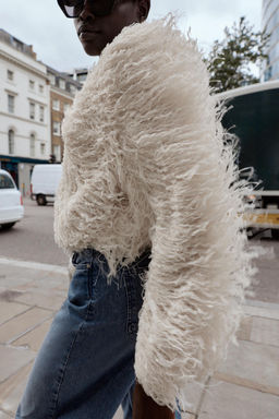 FEATHER FRINGE METALLIC THREAD JACKET - Zara фото 13