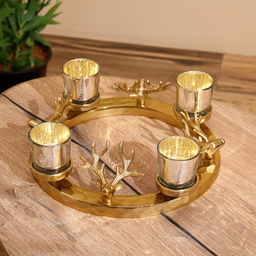 Подсвечник на 4 свечи «Рожки», 30×30×10 см, алюминий