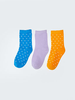 Desenli K?z ?ocuk Soket ?orap 3l?