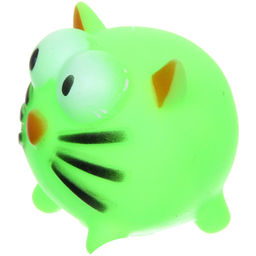 Цена за 4 шт. Игрушка резиновая с пищалкой "Котик", цвет зеленый, 7,5см (лейбл)