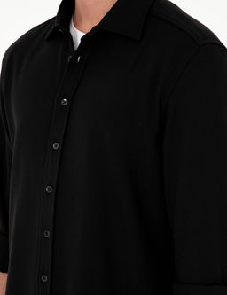 Siyah Regular Fit Uzun Kollu G_mlek