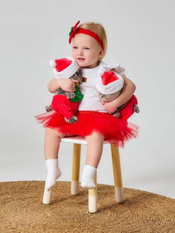 Набор для фотосессии «Крошка Я. Праздничный»: юбка и повязка на голову, красный, рост 62-86