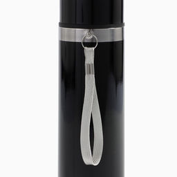 Термос гильза Мастер К, 500 мл, 24?7 см, с кружкой, с помпой, сохраняет тепло 10 ч, нержавеющая сталь, чёрный