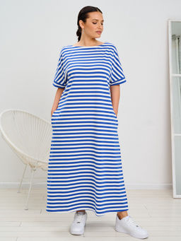 Платье женское MR025SS3 white/bright blue - Maxroses фото 2