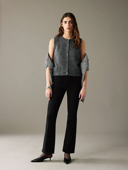 Bisiklet Yaka Kad?n Triko Yelek