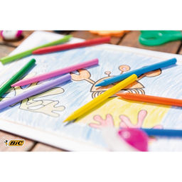 Цветные мелки 12 цветов BIC Kids Plastidecor, детские, пластиковые, ударопрочные