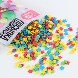 Посыпка цветная фигурная Радужные звезды: красная, жёлтая, зелёная, синяя, 50 г. - Simaland фото 3