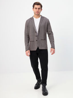 Кардиган мужской GREG G136-KF-жаккард (серый/корич.)