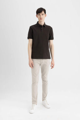 Slim Fit Dar Kesim K?sa Kollu Polo Tisort - Defacto фото 6