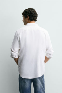 CAMISA REGULAR FIT 100% LINO / Blanco - Zara фото 3