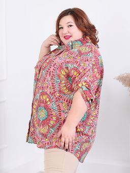 Рубашка летняя женская с ярким принтом - Almond фото 2