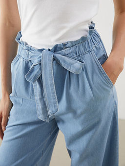Beli Lastikli Straight Fit Kad?n Jean Pantolon