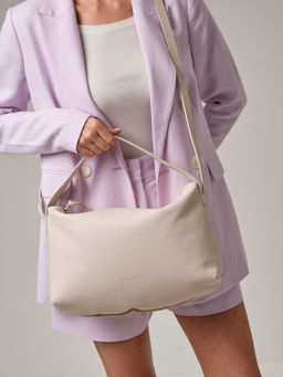 Кожаная сумка Deboro 30963 светлый крем