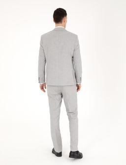 Gri Slim Fit Y_n Kar___ml_ Tak_m Elbise