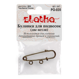 Zlatka Булавка для подвесок PO-035 3.5 см №04 под бронзу  фото 3