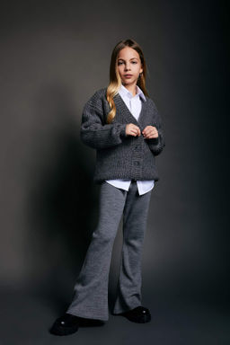 K?z Cocuk Flare Fit Ispanyol Paca Basic Duz Triko Pantolon - Defacto фото 3