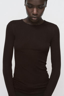 SUPIMA® LONG SLEEVE T-SHIRT - Zara фото 4