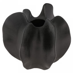 Ваза керамическая "Карамбола" 680мл, 17х15,5см h15см, д/горла - 4см, фактурный глянец, цвет - черный, в коробке (Китай)