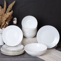 Столовый набор 19 предметов фактурный с Золотом / WV19AT/8575685(WHITE GOLD) /уп 2/ - Галеонтрейд фото 2