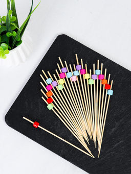 Шпажки бамбуковые 50 штук с декором / H50-1 /уп 500/ микс - ГалеонТрейд фото 5