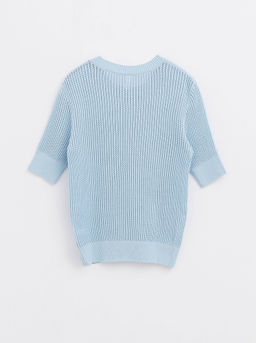 CONTE Ажурный джемпер из пряжи с органическим хлопком и модалом LDK 128 light steel blue