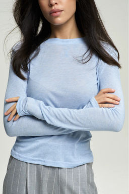 Лонгслив BASIC Blue Melange