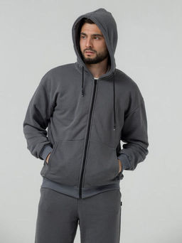 265ПМ Костюм мужской на молнии, графит (3хнитка петля)