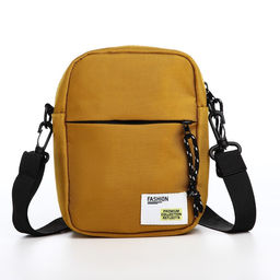 Сумка молодёжная на молнии, наружный карман, цвет жёлтый