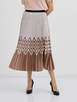 юбка плиссированная в бело-бежевом цвете - Glenfield фото 3