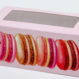 Цена за 5 шт. Коробка для макарун, кондитерская упаковка «Макаруны», 5.5 х 12 х 5.5 см