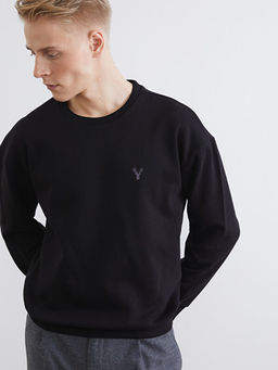 Bisiklet Yaka Erkek Kal?n Sweatshirt