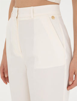 Beyaz Y_ksek Bel Straight Fit Pantolon