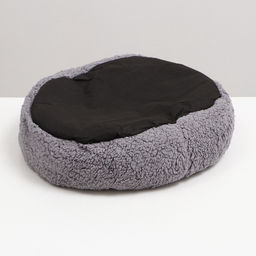 Лежанка для собак и кошек Уют, мягкий мех, 45 х 35 х 11 см, серая - Пижон фото 15
