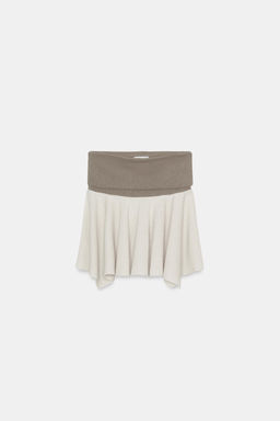 FALDA MINI R?STICA CONTRASTE / Crudo / Beige - Zara фото 5