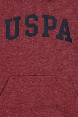 Erkek Гocuk Koyu Frambuaz KapГЕonlu Basic Sweatshirt