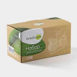 Набор фарфоровый сервировочный BellaTenero Тюльпан, 4 предмета: молочник 200 мл, сахарница с крышкой 170 мл, бамбуковая подставка, ложка, белая фото 9