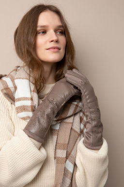 Перчатки из экокожи и полиэстера