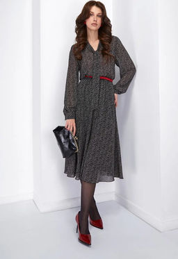 Платье шифон резинка+галстук