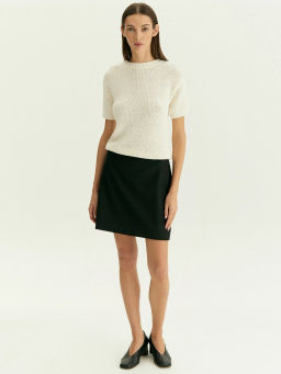 Юбка мини из костюмной шерсти, S1090/laine