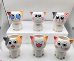 Кашпо 8,2х6,5х10,5 см Коты / WN36 /уп 6/96/ цветное - ГалеонТрейд фото 2