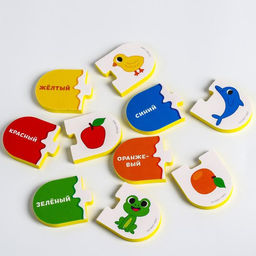 Пазлы мягкие для малышей Крошка Я «Учим цвета», 5 пазлов