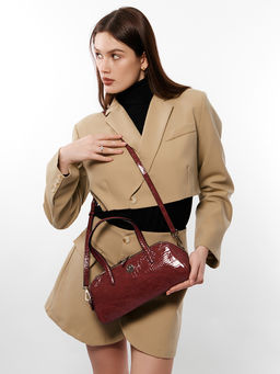 LACCOMA сумка J2040-бордовый эко кожа хлопок  фото 7